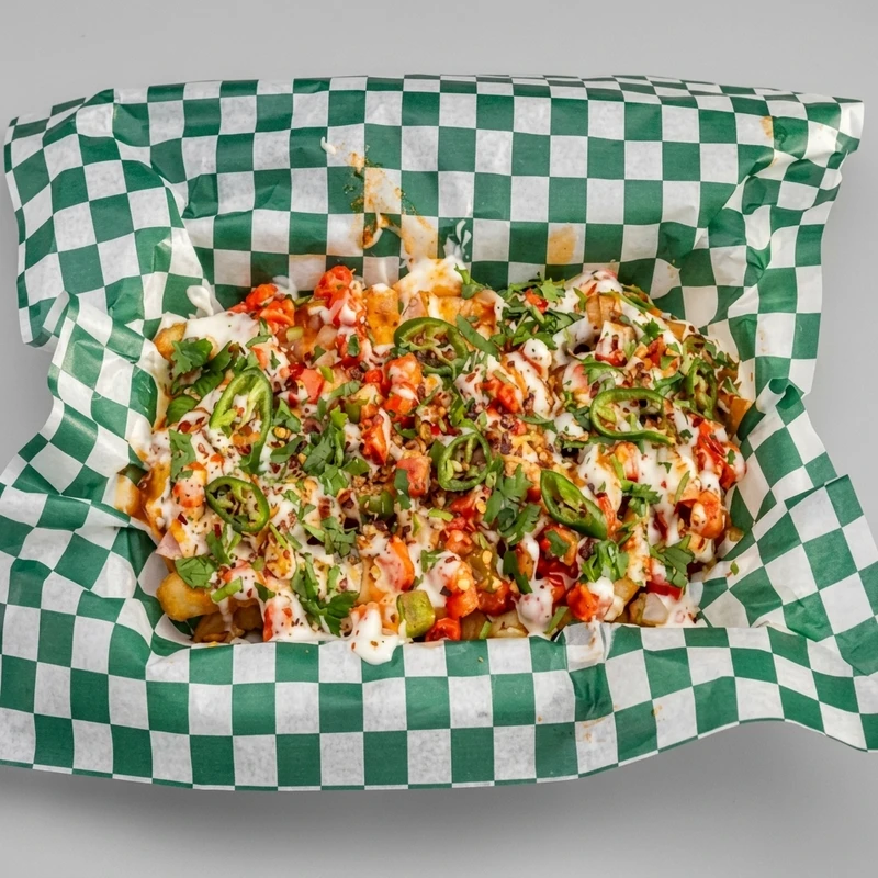 Shahi Fries, Lava Pizza YYC's signature loaded fries dish in Calgary